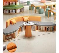 Conjunto de sofá y mesa de centro con librería, sofás con tarjetero, tela resistente a arañazos y resistente al desgaste, ideal for sala de estar infantil, clases de tutoría de jardín de infancia.(D)