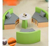 Conjunto de sofá y mesa de centro con librería, sofás con tarjetero, tela resistente a arañazos y resistente al desgaste, ideal for sala de estar infantil, clases de tutoría de jardín de infancia.(K)