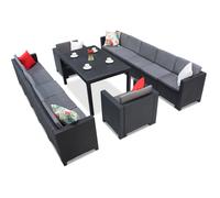 Conjunto de sofás Colorado Apetito Max 12 grande en poliratán antracita Bica