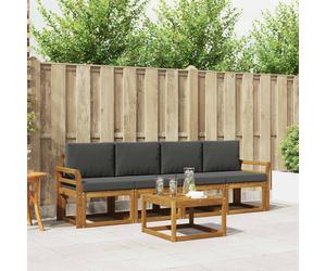 Conjunto de sofás de exterior 5 pcs Natural y Antracita
