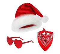 Conjunto de sombrero de vaquero de Navidad, conjunto de sombreros de vaquero de Santa | Sombreros de fiesta de sombrero occidental de cosplay | 3X Sombrero vaquera Vintage Bandana Hearts, sombrero de