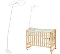 Conjunto de soporte de soporte de red de mosquitos, soporte de dosel de cunas, soporte de red de campos de metal ajustable con anillo resistente, accesorios de soporte de montaje de red de cuna para