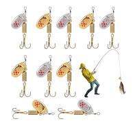 Conjunto de Spinner de | 10 Piezas de cebo de Spinner de metal con ganchos triples - Accesorios reflectantes para el río Perch Trout Ver estanque