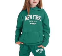 Conjunto de Sudadera con Capucha Estampada Moderna para niñas de 1 a 9 años con Instrucciones de fácil Cuidado.