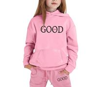 Conjunto de Sudadera con Capucha Estampada Moderna para niñas de 1 a 9 años con Instrucciones de fácil Cuidado.