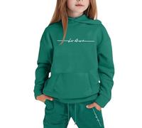 Conjunto de Sudadera con Capucha Estampada Moderna para niñas de 1 a 9 años con Instrucciones de fácil Cuidado.