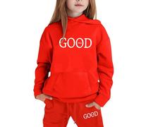 Conjunto de Sudadera con Capucha Estampada Moderna para niñas de 1 a 9 años con Instrucciones de fácil Cuidado.