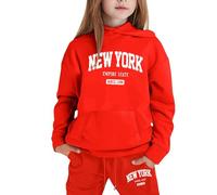 Conjunto de Sudadera con Capucha Estampada Moderna para niñas de 1 a 9 años con Instrucciones de fácil Cuidado.