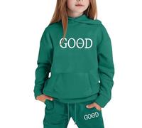 Conjunto de Sudadera con Capucha Estampada Moderna para niñas de 1 a 9 años con Instrucciones de fácil Cuidado.