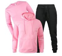 Conjunto de sudadera con capucha y pantalón de chándal para hombre, sudadera de tres piezas, traje de primavera y otoño, traje deportivo casual de manga larga de tres piezas, chándales de moda, rosa