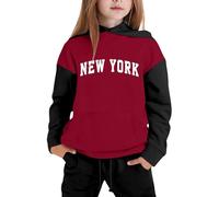 Conjunto de Sudadera con Capucha y Pantalón de Mangas Largas para Niña con Diseño Colorido y Cómodo Tejido de Algodón Ideal para Juego Diario y Actividades al Libre (Red, 8-9Years)