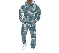 Conjunto de sudadera con capucha y pantalones deportivos de manga larga con capucha y pantalones deportivos para hombre, con bolsillos, para gimnasio, trotar, cómodo, cálido y elegante conjunto de