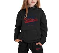 Conjunto de sudadera con capucha y pantalones deportivos para niñas de Los Ángeles, California, de 2 piezas, para entrenamiento, otoño, para invierno, cómodo, conjunto de sudadera con capucha y
