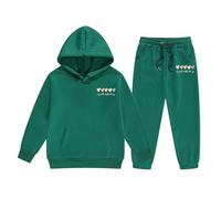 Conjunto de Sudadera con Capucha y Pantalones para niñas de Invierno, Forro Polar Suave y cálido, Ropa Deportiva Informal con Estampado Elegante para pequeñas y Adolescentes, Ideal para Juego Diario