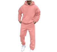 Conjunto de sudadera y pantalón de jogging Maskjuwio para hombre, set de dos piezas, traje deportivo de manga larga, sudadera con capucha, chándal de un solo color con bolsillo, cómodo jersey y