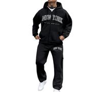 Conjunto De Sudadera Y Pantalón Hombr Chandal Completo Hombre Térmica para Viajes Vacaciones Set Clásico Otoño E Invierno Chándal Running Jogging Matinal O Vespertino n4