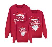 Conjunto de suéteres navideños para la familia, para hombres, mujeres, niños y unisex, con cuello redondo, suéter navideño, suéter feo de Navidad, divertido, atuendo navideño para parejas, disfraz