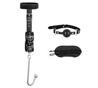 Conjunto de sujeción sexual BDSMLOVE con gancho anal, conjunto de bondage con esposas, collar, mordaza y venda para los ojos, conjunto de juguetes sexuales, juguete SM, juguete sexual erótico duro
