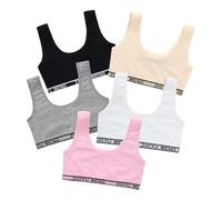 Conjunto de sujetadores para niñas adolescentes, 5 piezas, sin costuras, suave, sin acolchado, espalda en U, 10-14 años, 5 Paquetes, Talla única