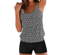 Conjunto De Tankini Tankini Reversible con Cordones para Mujer con Shorts Mujer Traje De Baño Elegante Conjunto Push Up Dos Piezas Control Abdomen para Bañadores Traje Baño Tallas Grandes