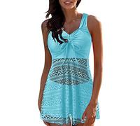 Conjunto De Tankini Tankini Reversible con Cordones para Mujer Mujer Tallas Grandes Bañadores Reductores Dos Piezas Vestido De Baño para Ruta Abdominal Conjunto Traje Baño Adelgazante.