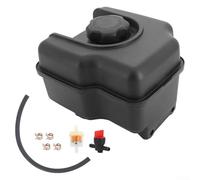 Conjunto de tanque de combustible para motores 121000 122000 con abrazaderas de interruptor de filtro de válvula de apagado de línea, plástico negro, 8.66 x 8.27 x 6.69 pulgadas, fácil de instalar, se