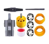 Conjunto De Tapping De Tubería De Agua, Conjunto De Rostro De Tubería, Herramienta De Roscado De Plomería De Taladro Compatible Con Alimentación, Cuchillas De Acero Resistentes, Manija Fácil De Agarre