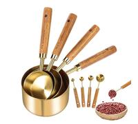 Conjunto De Tazas Y Cucharas De Medir Gadget Preciso Dorado Apilable Seca