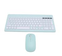 Conjunto de Teclado y Mouse Inalámbricos, 2.4G Bluetooth Bluetooth Dual Modo Combo de Teclado y Mouse para PC, Android, (Verde Claro)