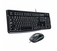 Conjunto de teclado y ratón con cable Logitech MK120, USB, diseño QWERTY italiano.