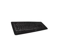 CHERRY DW 5100, Set Inalámbrico de Escritorio, Distribución de Teclado Belga AZERTY, 2.4 GHz RF, Plug & Play, Ratón Ergonómico para Diestro, Funciona con Batería, Negro