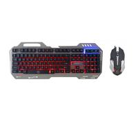 Conjunto de teclado y ratón para juegos con cable USB Rebeltec INTERCEPTOR 2, color gris metalizado.