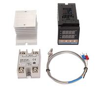Conjunto de termostato PID Digital termopar disipador de calor relé controlador de temperatura con soporte para gallinero de granja (40A)