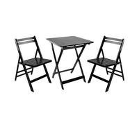 Conjunto de Terraza Plegable Mesa Cuadrada y 2 Sillas Biano Madera de Bambú 7house