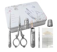 Conjunto De Tijeras De Bordado - Pequeñas Tijeras De Bordado Portátiles 6 Piezas | Herramientas Completas Kit De Antiguo Europeo Para Obras De Aguja De Coser