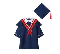 Conjunto de Toga y Birrete graduación 2025 Cape jardín Infantes Bata Juego 3 Piezas Infancia Unisex Mate para niños 2 a 12 años