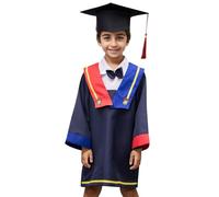 Conjunto de Toga y Birrete graduación con Borla 2025 jardín Infantes Preescolar/guardería Sombrero a Juego para niños 2 12 años