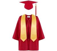 Conjunto de Toga y Birrete graduación con Borla Faja 2025 Cape tasel tacha Juego 3 Piezas jardín Infancia Unisex Mate para niños 2 a 12 años