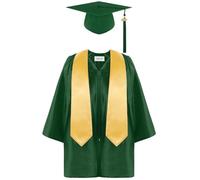 Conjunto de Toga y Birrete graduación con Borla Faja Brillante tasel tacha Preescolar/guardería jardín Infantes Ropa Form para niños 2 a 12 años