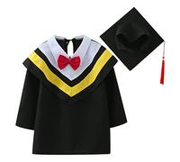 Conjunto de Toga y Birrete graduación Gorra Vestido con Borla Brillante jardín Infantes Bata Juego 3 Piezas Sombrero a 2025 para niños en Edad Preescolar