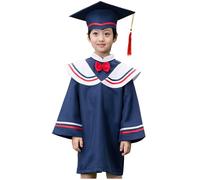 Conjunto de Toga y Birrete graduación jardín Preescolar con Borla Brillante Vestido Preescolar/guardería Infantes Ropa Form para niños 2 a 12 años