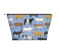 Conjunto de toros y Vacas Animales de Granja Ganado mamífero, Bolsa de artículos de tocador Bolsa de Maquillaje Bolsa de cosméticos Bolsa de artículos de tocador de Viaje portátil