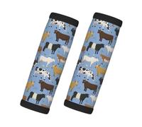 Conjunto de toros y vacas, animales de granja, ganado, mamíferos, 2 piezas de fundas para asas de equipaje, cubiertas suaves y cómodas para asas de equipaje. Etiqueta para equipaje.