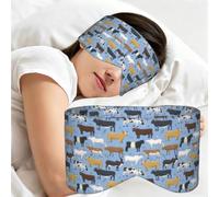 Conjunto de toros y vacas, animales de granja, ganado, mamíferos, Antifaz para dormir, ideal para el hogar, viajes y trabajo por turnos. Cubre completamente los ojos y bloquea la luz.