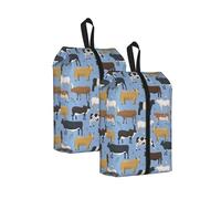 Conjunto de toros y Vacas, Animales de Granja, Ganado, mamíferos， Bolsas de Viaje para Zapatos (Paquete de 2), Bolsas Impermeables para Guardar Zapatos, Organizador de Zapatos para Viajes y hogar.
