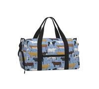 Conjunto de toros y Vacas, Animales de Granja, Ganado, mamíferos,Bolso Deportivo Bandolera de Mano, Bolsa de Deporte, Bolsa de Viaje de Gran Capacidad para Mujeres y Hombres.