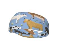 Conjunto de toros y vacas, animales de granja, ganado, mamíferos, cintas para el cabello para hombres y mujeres, diadema para correr, diadema que absorbe el sudor, gimnasio