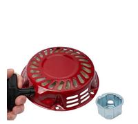 Conjunto de tracción de rebobinado de generador de metal rojo, 175 x 65 mm | Proporciona un rebobinado manual suave para generadores de motor de 168F y 200F.