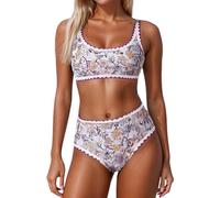 Conjunto de Traje Baño Sexy para Mujer Blanca Traje De Baño para Bikini De Dos Piezas con Estampado Bikinis Mujer 2026