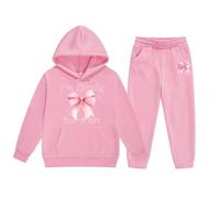 Conjunto de Traje Bebe niño Conjunto de Ropa para Niñas Sudadera con Capucha y Pantalones Deportivos de Invierno Forro Polar Cómodo Informal Estampado Elegante Infantil Adolescente